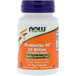 NOW Probiotic-10, 25 млрд 50 капс